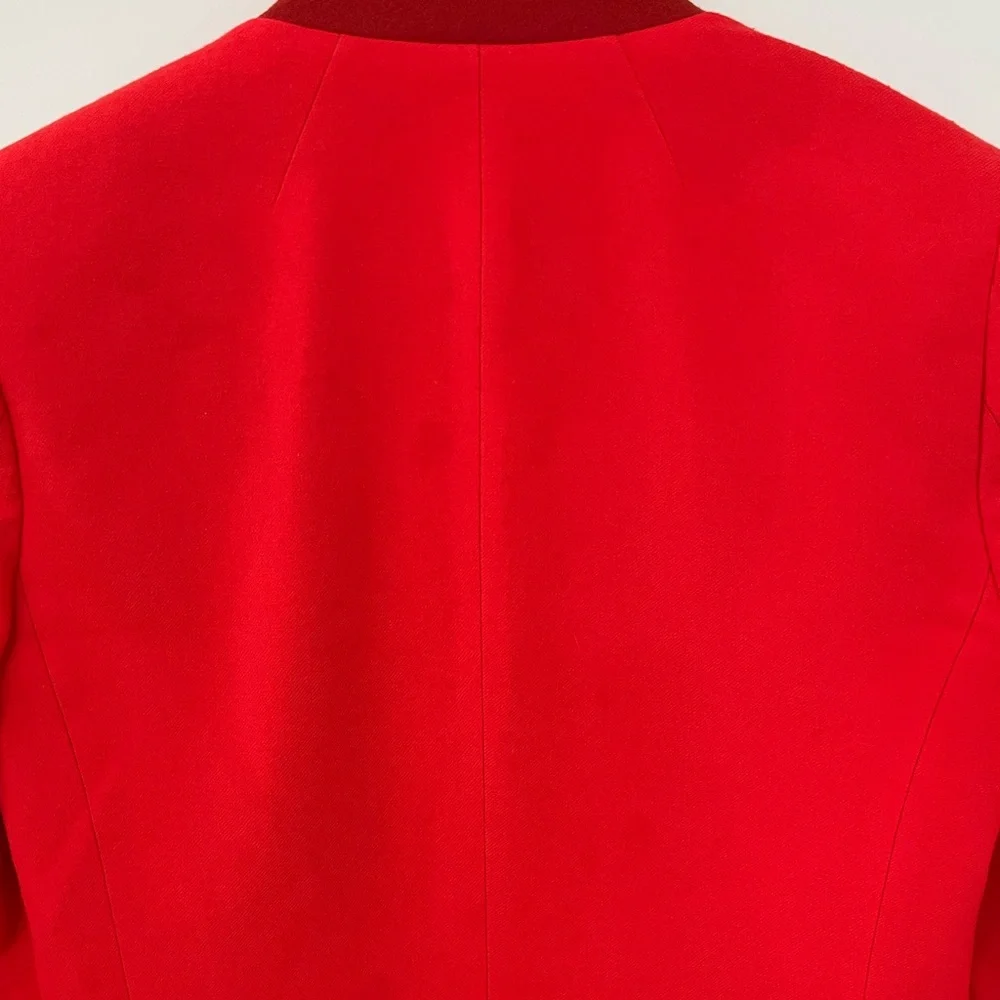 J. Crew Regent Wool Single Breasted Button Red Suit Jacket Blazer Coat 2 2T TALL